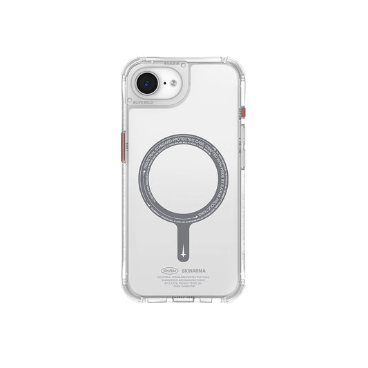 Apple iPhone 16E Kılıf M-safe Şarj Özellikli Şeffaf Airbag Tasarımlı Skinarma Saido Kapak Siyah