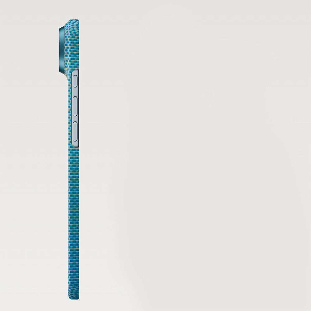 Apple iPhone 17 Air Kılıf M-safe Şarj Özellikli Aramid Fiber Pitaka Glints of Gold Ultra Slim Serisi Kapak Gold