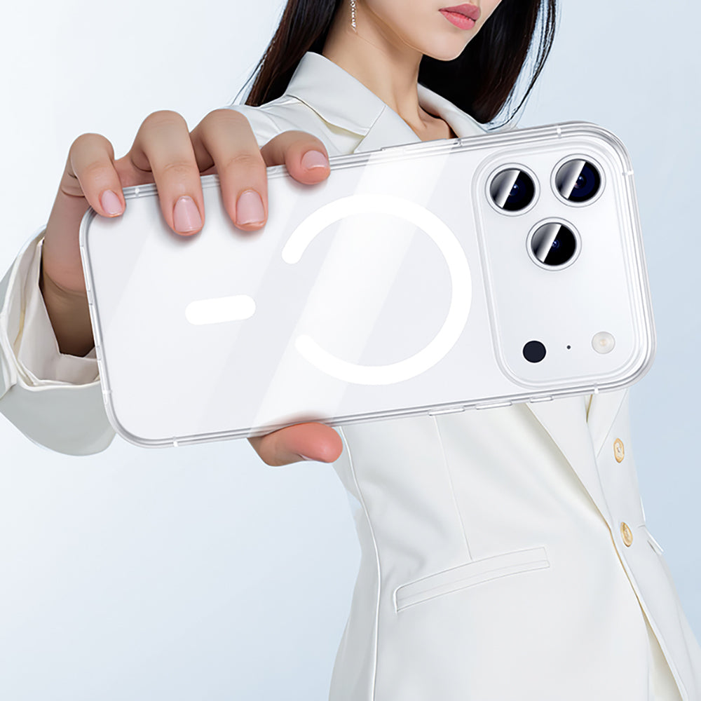 Apple iPhone 17 Air Kılıf M-safe Şarj Özellikli Benks Crystal Serisi Şeffaf Kapak Şeffaf