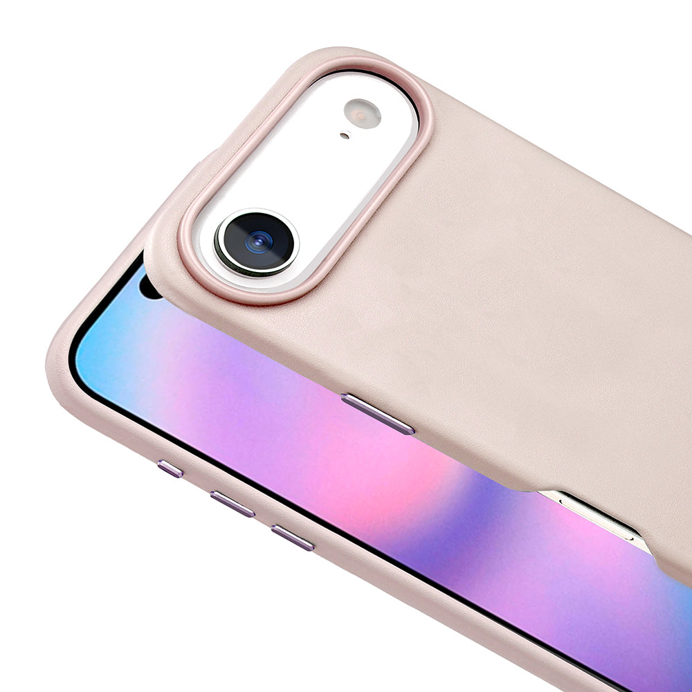 Apple iPhone 17 Air Kılıf M-safe Şarj Özellikli PU Deri Görünümlü Zore Kupra Kapak Siyah