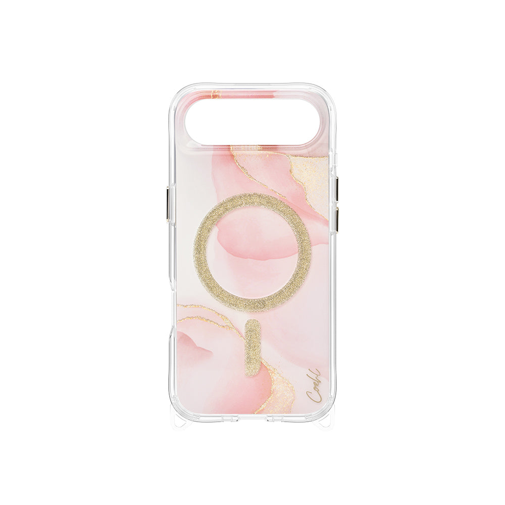 Apple iPhone 17 Air Kılıf M-safe Şarj Özellikli Simli Magnetik Coehl Aeris Kapak Pembe