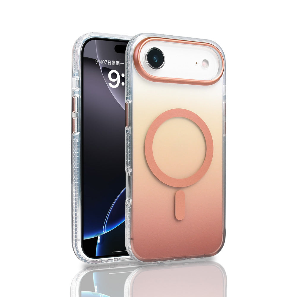 Apple iPhone 17 Air Kılıf M-safe Şarj Özellikli Transparan Renk Geçişli Zore Toros Kapak