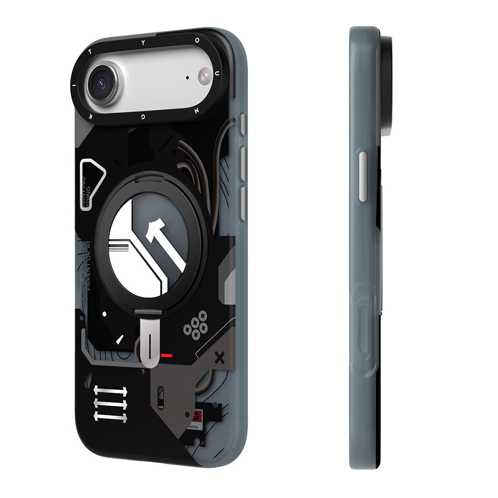 Apple iPhone 17 Air Kılıf M-safe Şarj Özellikli Youngkit Starship Serisi Kapak Mavi