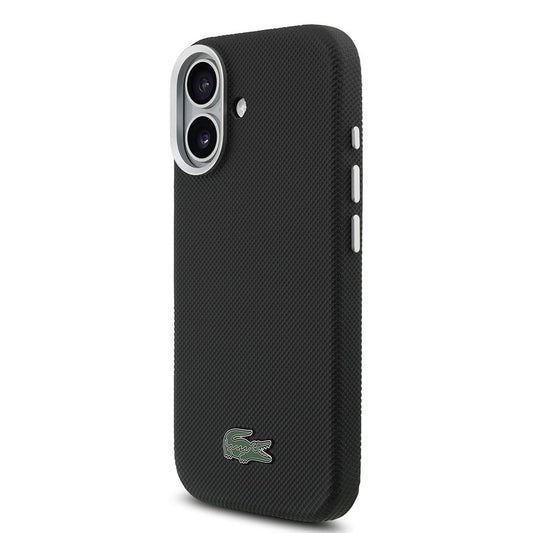 Apple iPhone 17 Kılıf Lacoste Orjinal Lisanslı M-Safe Şarj Özellikli PVC Pike Desenli Arka Yüzey İkonik Timsah Dokuma Logolu Kapak