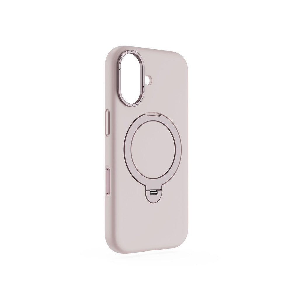 Apple iPhone 17 Kılıf M-safe Şarj Özellikli Metal Standlı Sıvı Silikon Lenyes CK223 Kapak
