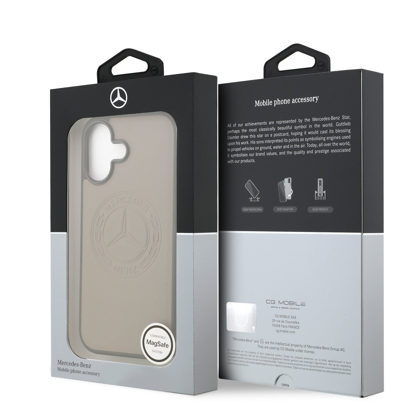 Apple iPhone 17 Kılıf Mercedes Benz Orjinal Lisanslı M-safe Şarj Özellikli Hakiki Deri Nostaljik Yıldız Dizayn Kapak Siyah