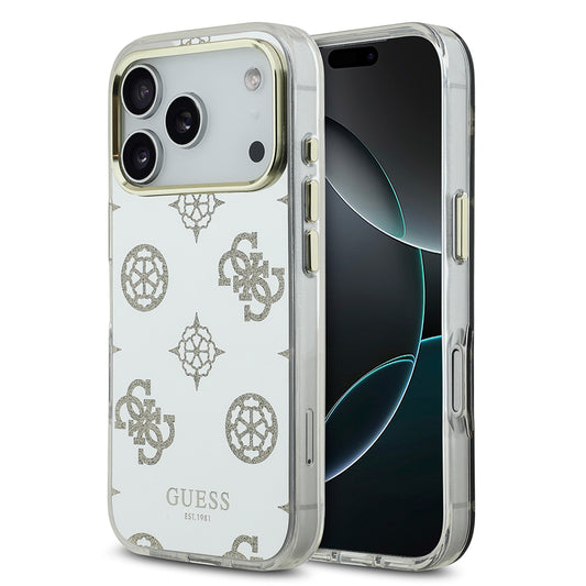 Apple iPhone 17 Pro Kılıf Guess Orjinal Lisanslı Metal Kamera Çerçeveli Simli Aynalı Kapak Gümüş