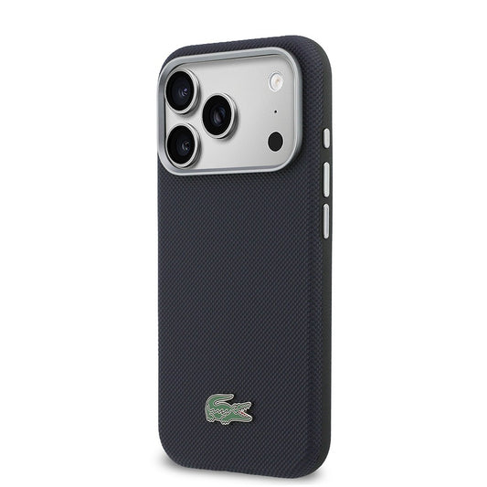 Apple iPhone 17 Pro Kılıf Lacoste Orjinal Lisanslı M-Safe Şarj Özellikli PVC Yarı Pike Desenli Arka Yüzey İkonik Timsah Dokuma Logolu Kapak