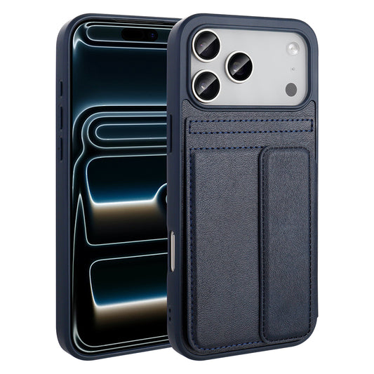 Apple iPhone 17 Pro Kılıf PU Deri Kartlıklı Zore Sevilla Kapak Siyah