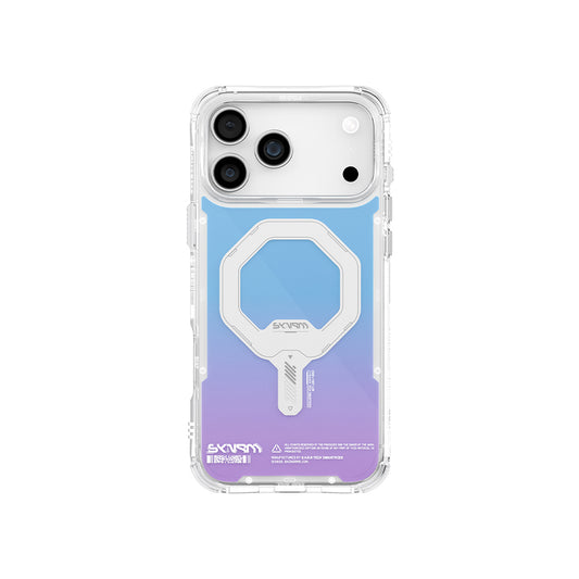 Apple iPhone 17 Pro Kılıf Skinarma M-Safe Şarj Özellikli IML Baskılı Holografik MYST Kapak