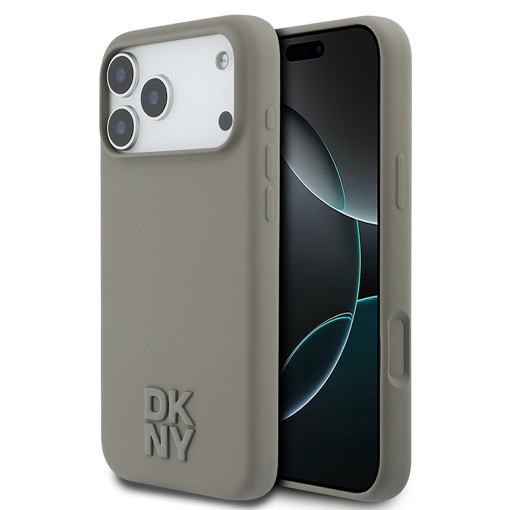 Apple iPhone 17 Pro Max Kılıf DKNY Orjinal Lisanslı M-safe Şarj Özellikli Metal Logolu Silikon Kapak