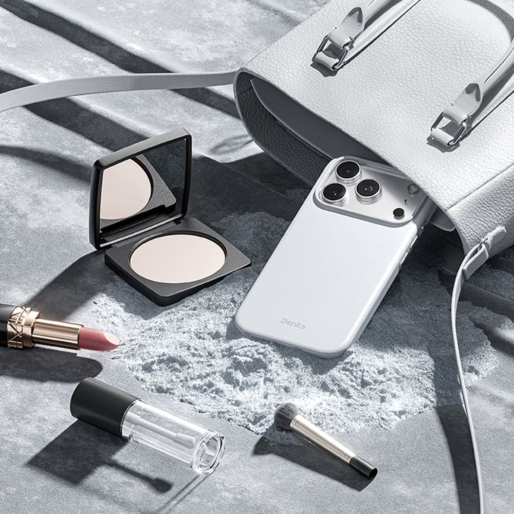 Apple iPhone 17 Pro Max Kılıf M-safe Şarj Özellikli Çizilmeye Dayanıklı Benks VitaPro Serisi PU Deri Kapak Turuncu