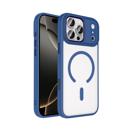 Apple iPhone 17 Pro Max Kılıf Wireless Şarj Özellikli Zore Krom M-safe Silikon Kapak Desert Gold