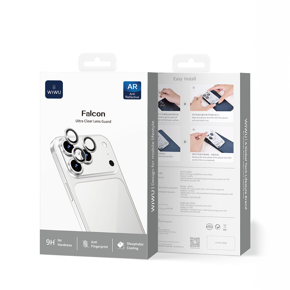 Apple iPhone 17 Pro Wiwu LG-005 Falcon Anti Reflective Çizilmeye Karşı Dayanıklı Kamera Lens Koruyucu Lacivert