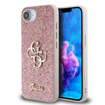 Apple iPhone 17E Kılıf Guess Orjinal Lisanslı 4G Büyük Metal Logolu Glitter Kapak