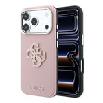 Apple iPhone 18 Pro Kılıf Guess Orjinal Lisanslı PU Yazı ve 4G Büyük Metal Logolu Kapak