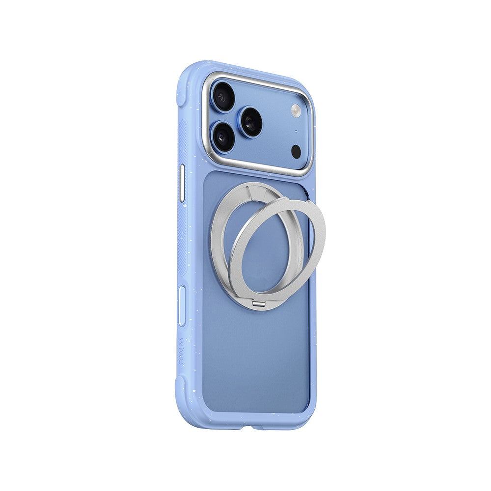 Apple iPhone 18 Pro Kılıf M-safe Şarj Özellikli Wiwu AA-203 AeroArmor Ultra Serisi Airbag Tasarımlı Standlı Kapak