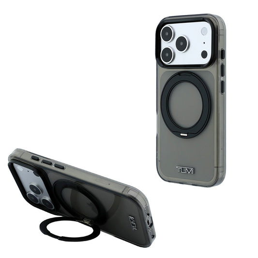 Apple iPhone 18 Pro Kılıf TUMI Orjinal Lisanslı M-safe Şarj Özellikli 360 Derece Dönebilen Standlı Transparan Kapak