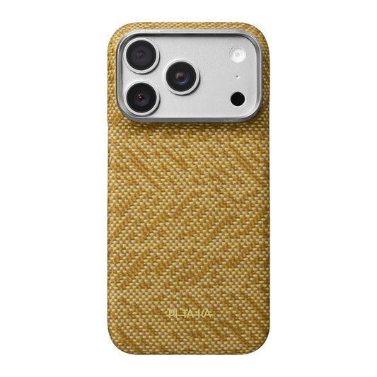 Apple iPhone 18 Pro Max Kılıf M-safe Şarj Özellikli Aramid Karbon Fiber Pitaka Wind Over Wheat Serisi Kapak