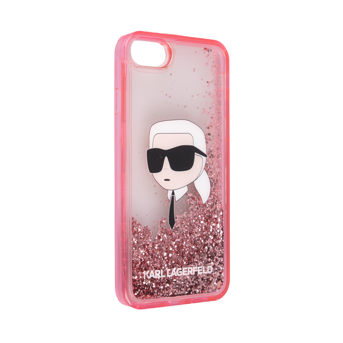 Apple iPhone 7 Kılıf Karl Lagerfeld Sıvılı Simli Karl Head Dizayn Kapak