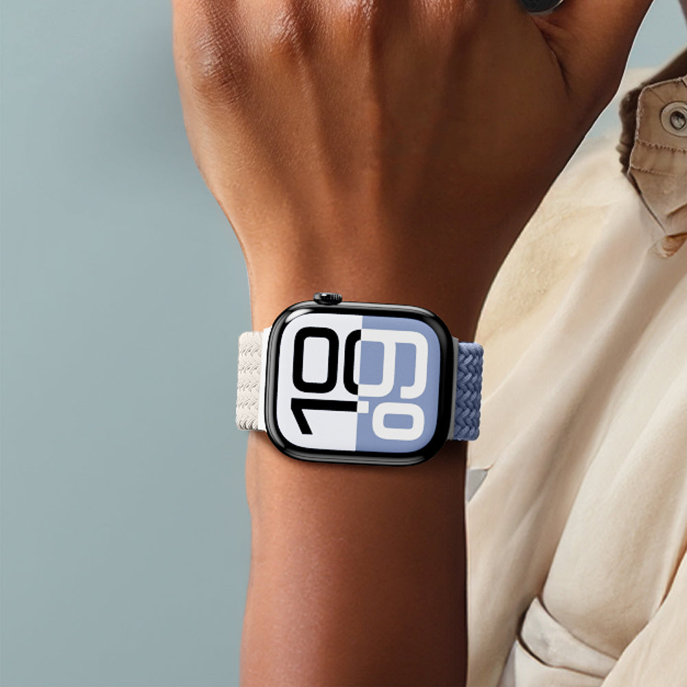 Apple Watch 10 46mm Amazingthing Glamour Blend Hasır Kordon Siyah-Sarı