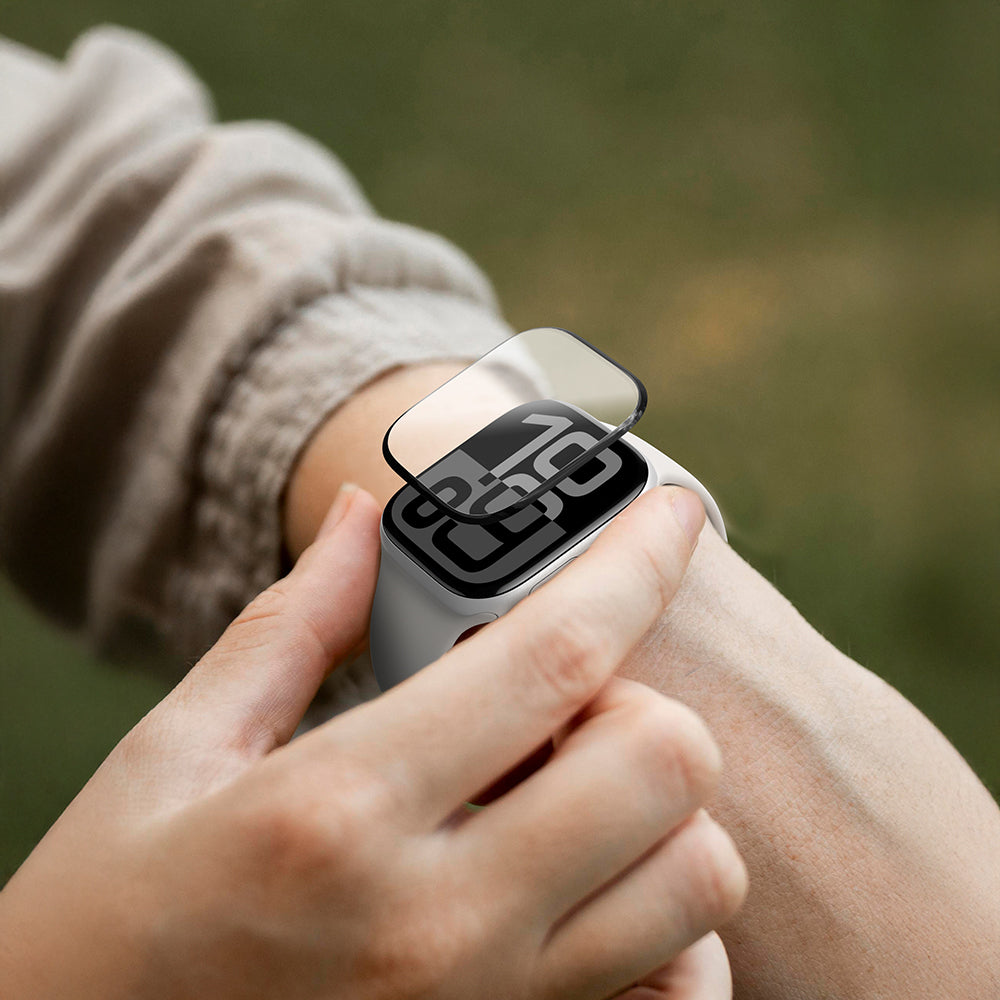 Apple Watch 10 46mm Amazingthing Radix Protective Parmak İzi Bırakmayan HD Ekran Koruyucu Film + Kolay Uygulama Aparatı Şeffaf