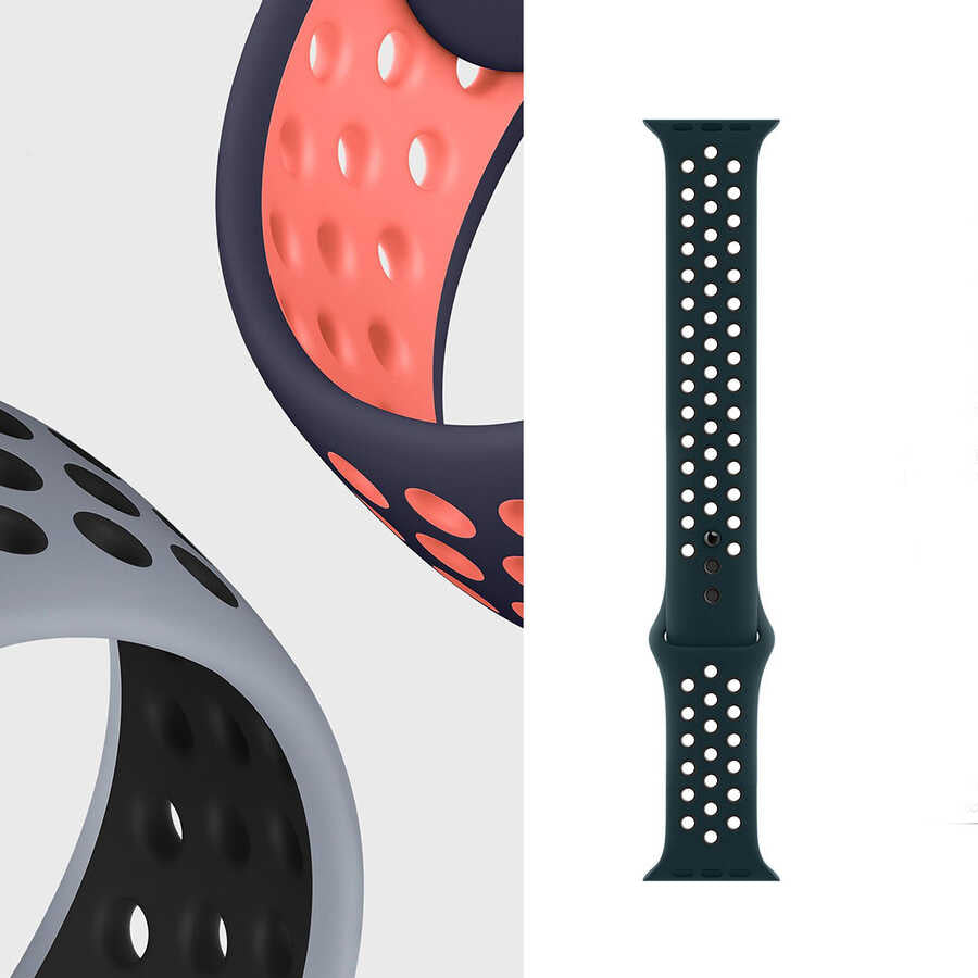 Apple Watch 40mm Wiwu Dual Color Sport Band Silikon Kordon Siyah-Beyaz