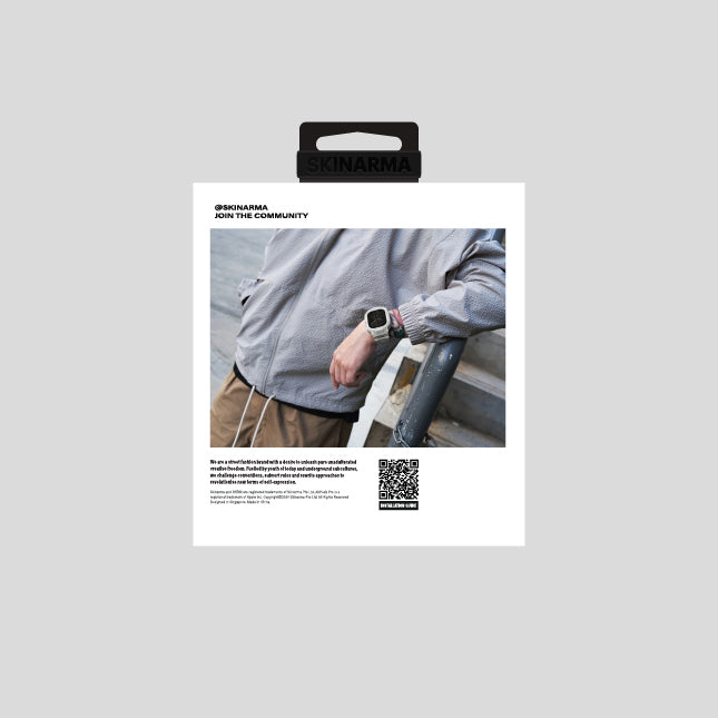 Apple Watch 7 45mm Skinarma Mecha 2in1 TPU Kasa Koruyucu + Silikon Kordon Siyah