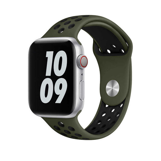 Apple Watch Ultra 49mm Kordon Wiwu Dual Color Sport Band Silikon Strap Kayış Siyah-Kırmızı