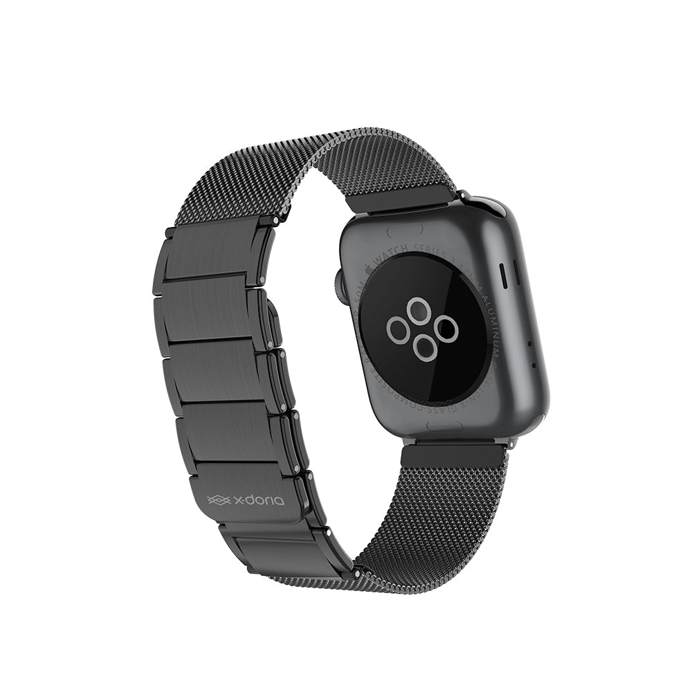 Apple Watch Ultra 49mm Raptic Classic Plus Serisi Magnetik Metal Hasır Kordon Siyah