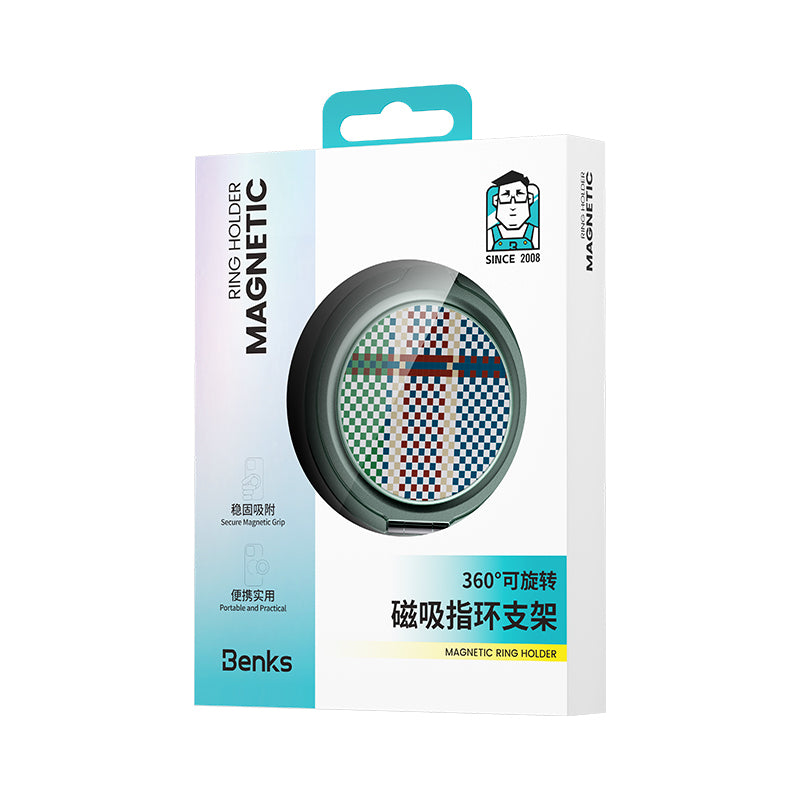 Benks Magnetik Özellikli 360 Derece Dönebilen Passion Green 600D Kevlar Tasarımlı Parmak Ring Stand Yeşil