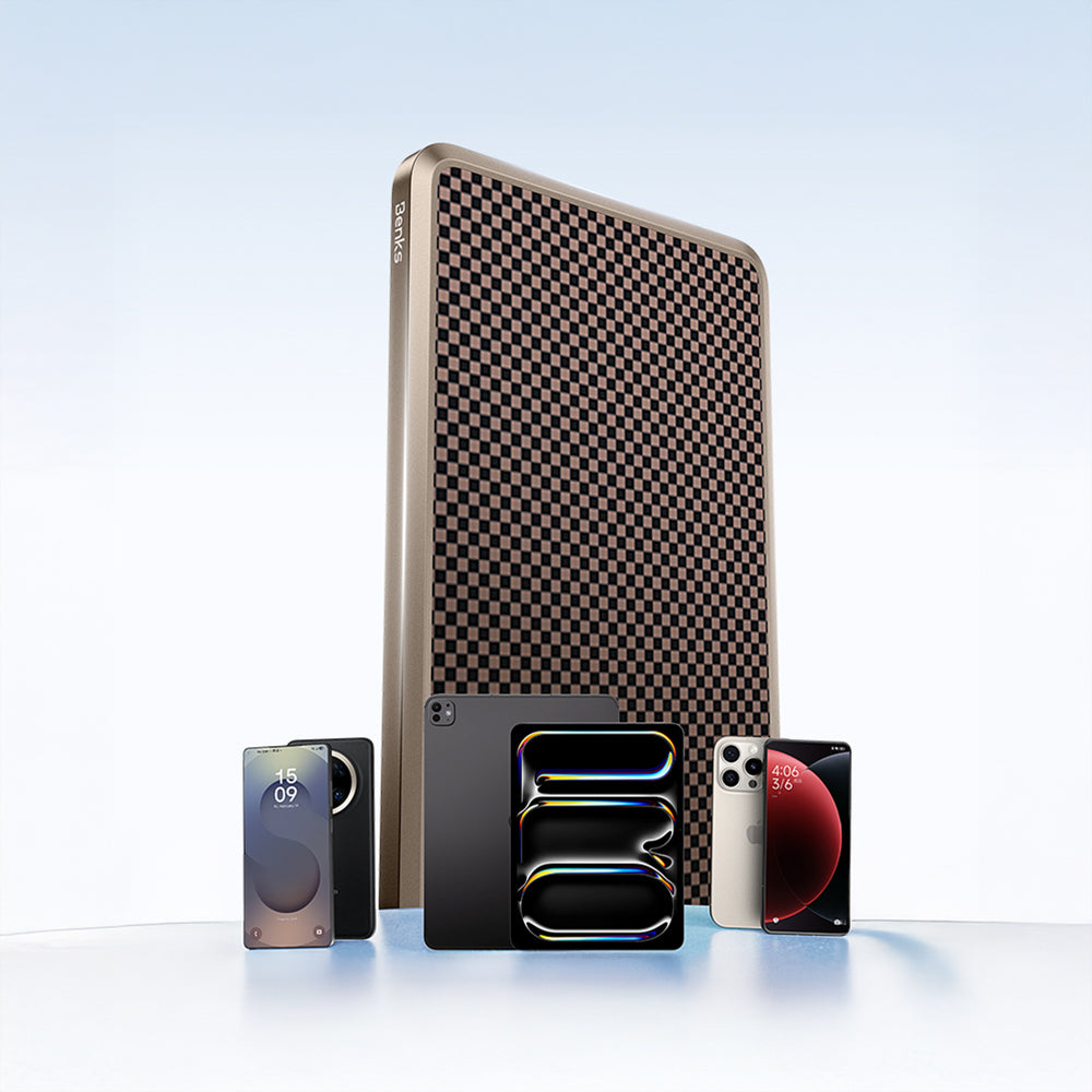 Benks MP16 ArmorGo M-safe Şarj Özellikli Ultra İnce ArmorTint Serisi Aramid Fiber Powerbank 15W 10000mAh Gold