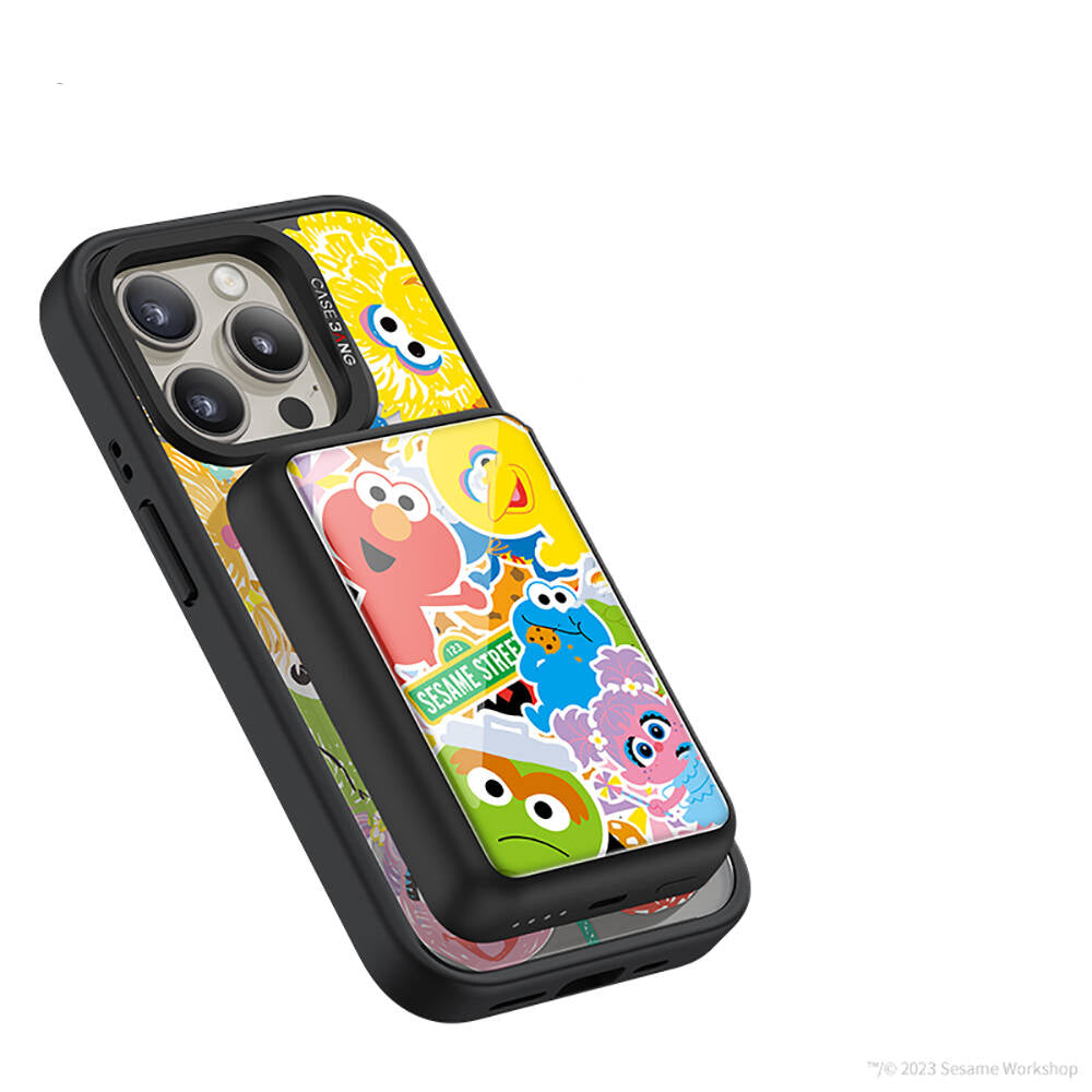 Casebang MP12 Battery Pack Q Sesame Street Serisi Kablosuz Taşınabilir Powerbank 6000mAh Siyah