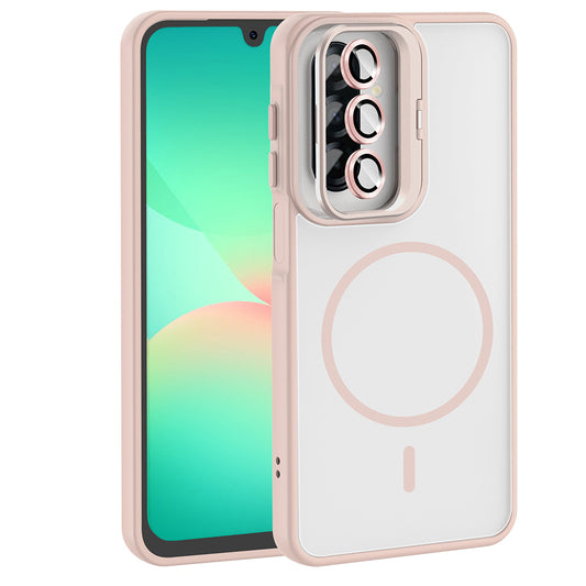 Galaxy A17 Kılıf Standlı ve Kamera Lens Hediyeli Zore Etro Kapak Lacivert