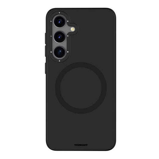 Galaxy S24 Kılıf M-safe Şarj Özellikli Çizilmeye Ve Aşınmaya Dayanıklı Youngkit Velvet Serisi Kapak Mavi