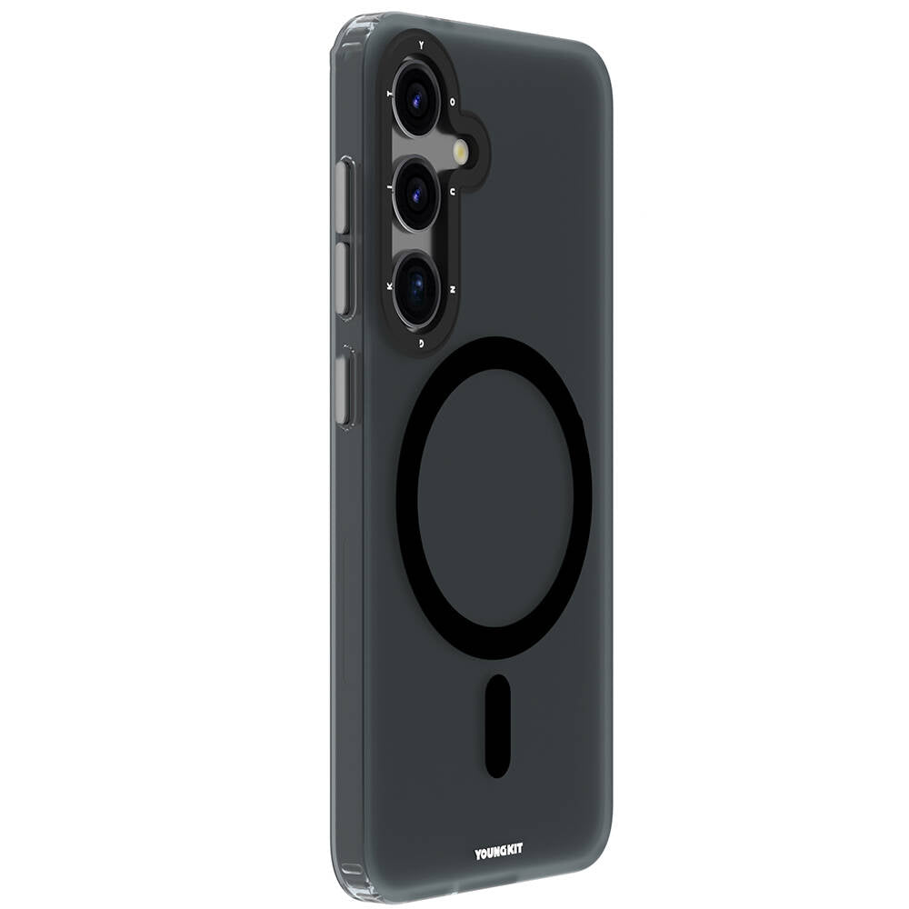 Galaxy S24 Kılıf M-safe Şarj Özellikli Youngkit Hidden Sand Serisi Kapak Beyaz