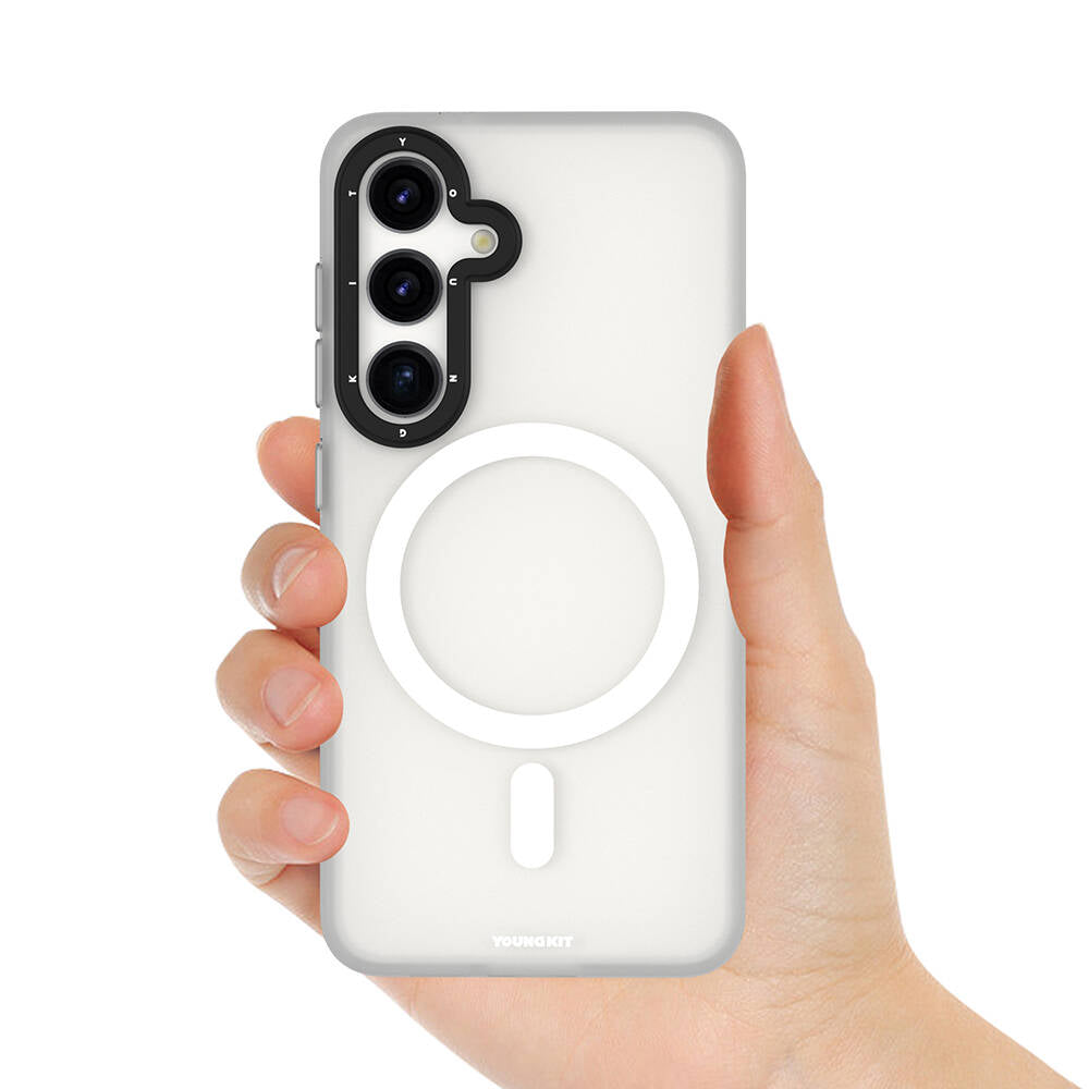 Galaxy S24 Plus Kılıf M-safe Şarj Özellikli Youngkit Hidden Sand Serisi Kapak Siyah