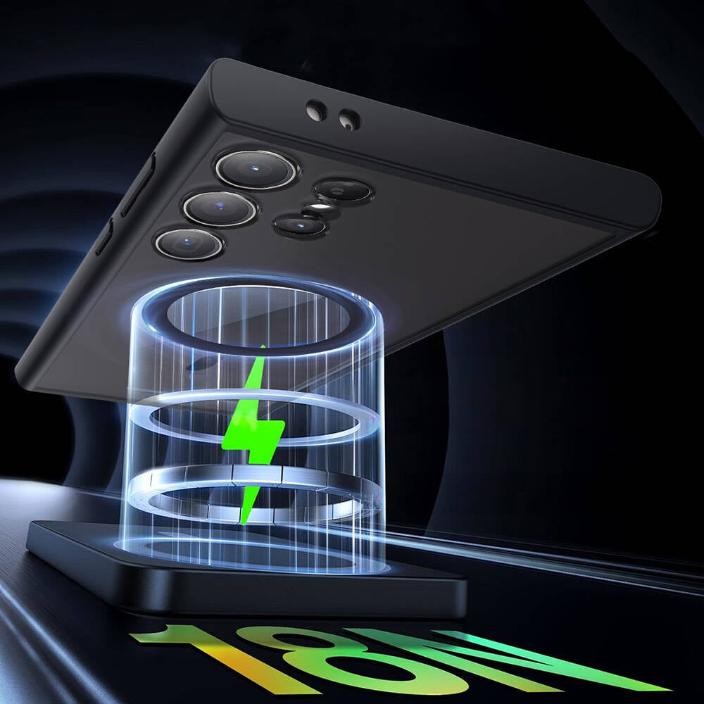 Galaxy S24 Plus Kılıf Wiwu FGG-024 M-safe Şarj Özellikli Lekelere Dayanıklı Kapak Siyah