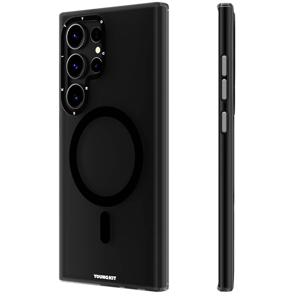 Galaxy S24 Ultra Kılıf M-safe Şarj Özellikli Youngkit Hidden Sand Serisi Kapak Beyaz