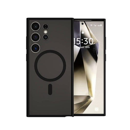 Galaxy S24 Ultra Kılıf Wiwu FGG-024 M-safe Şarj Özellikli Lekelere Dayanıklı Kapak Siyah