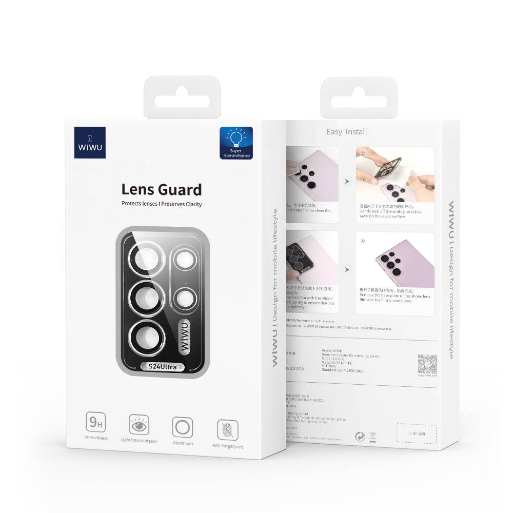 Galaxy S24 Ultra Wiwu LG-008 Lens Guard Darbelere Karşı Dayanıklı Kamera Lens Koruyucu Şeffaf