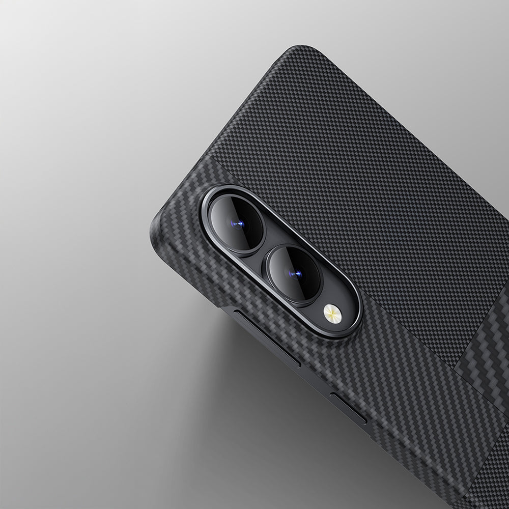 Galaxy S25 Edge Kılıf M-safe Şarj Özellikli Karbon Fiber Benks Montage ArmorAir Kevlar Kapak Siyah