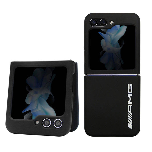 Galaxy Z Flip 5 Kılıf AMG M-safe Şarj Özellikli Büyük Logo Dizayn Orjinal Lisanslı Kapak Siyah