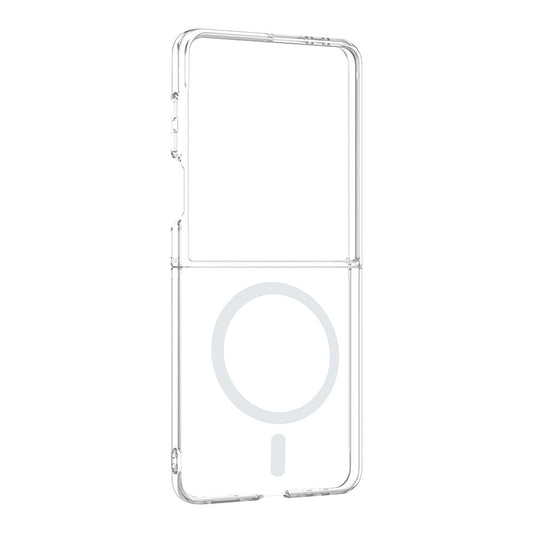 Galaxy Z Flip 7 Kamera Korumalı M-Safe Şarj Özellikli Şeffaf Zore London Sert PC Kapak