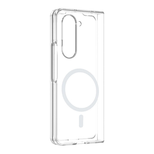 Galaxy Z Fold 5 Kamera Korumalı M-Safe Şarj Özellikli Şeffaf Zore London Sert PC Kapak
