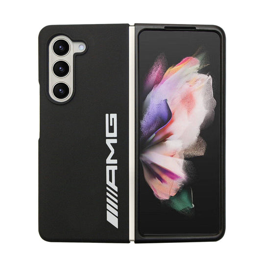 Galaxy Z Fold 5 Kılıf AMG M-safe Şarj Özellikli Büyük Logo Dizayn Orjinal Lisanslı Kapak Siyah
