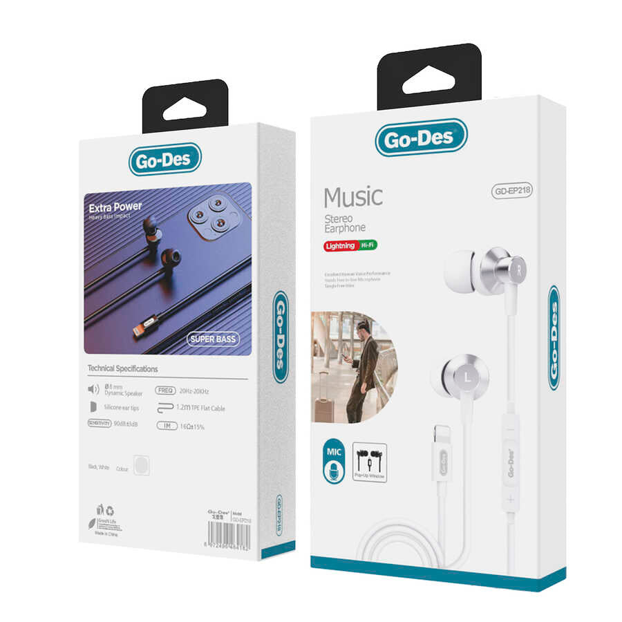 Go Des EP-218 Lightning Kulaklık Beyaz