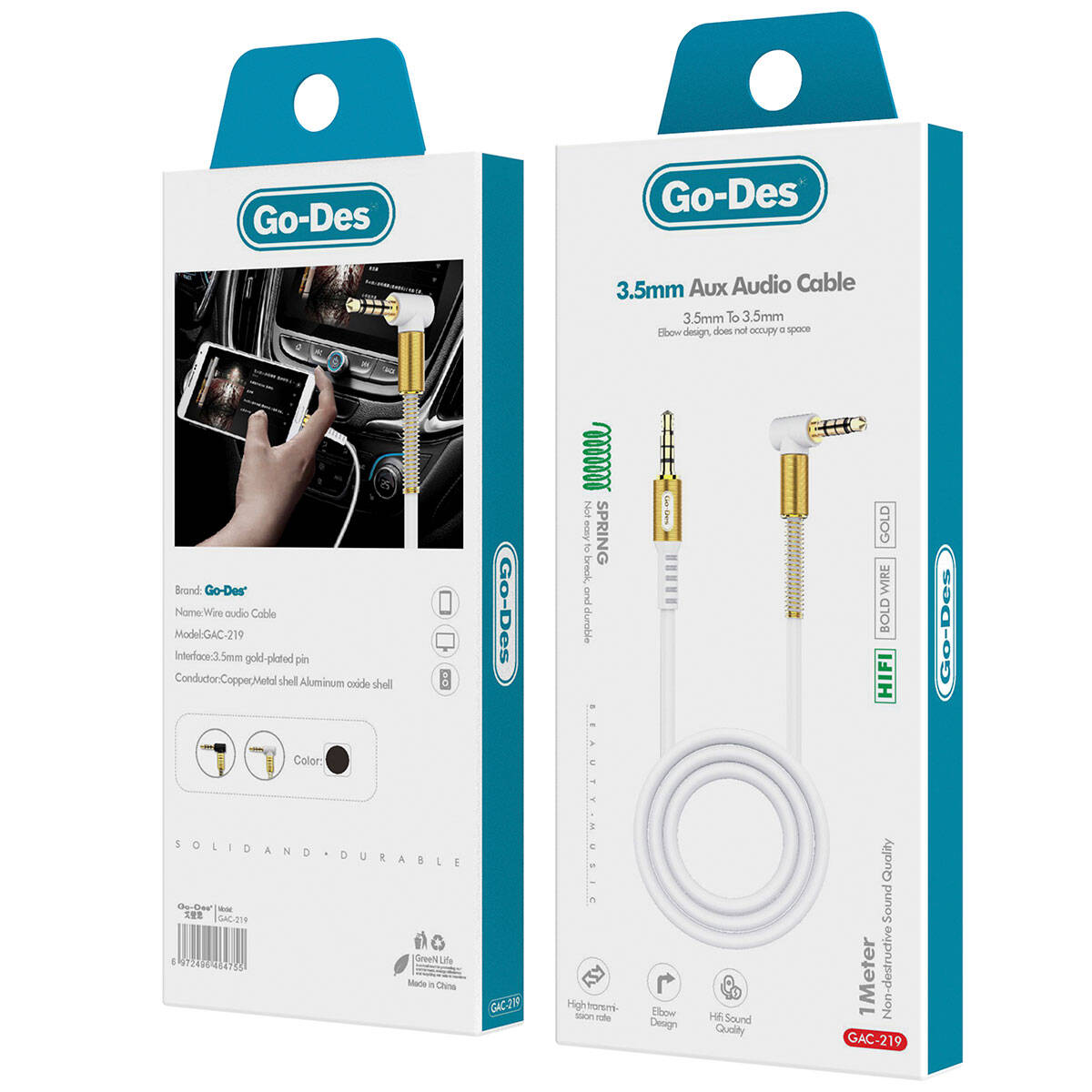 Go Des GAC-219 Aux Audio Kablo Beyaz