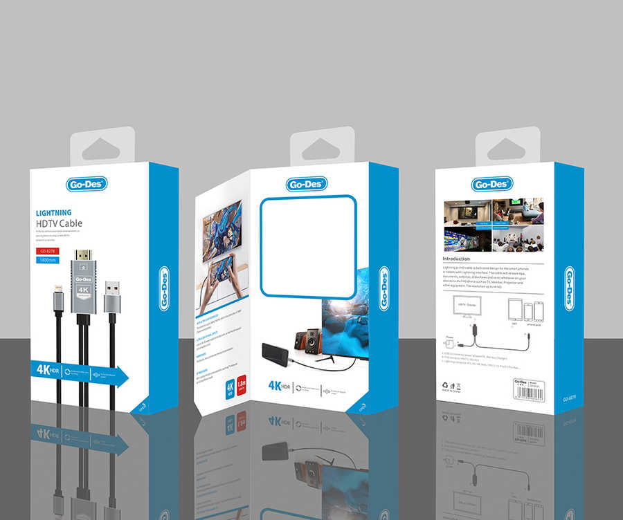 Go Des GD-8278 Lightning HDTV Kablo Siyah