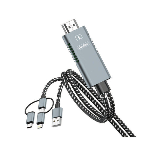 Go Des GD-8296 5 in 1 1080P HD HDMI Kablo Gri